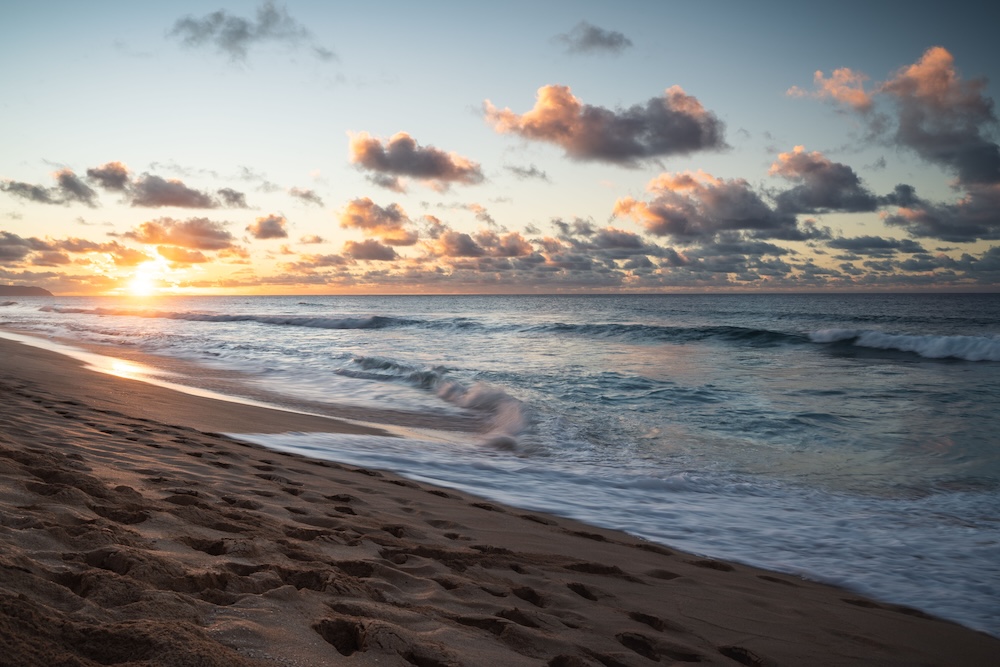 Sunset over 'Ehukai Beach