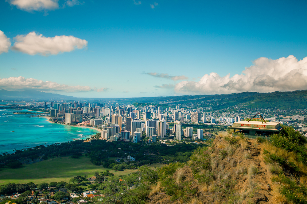 Honolulu from Diamond Head Peak