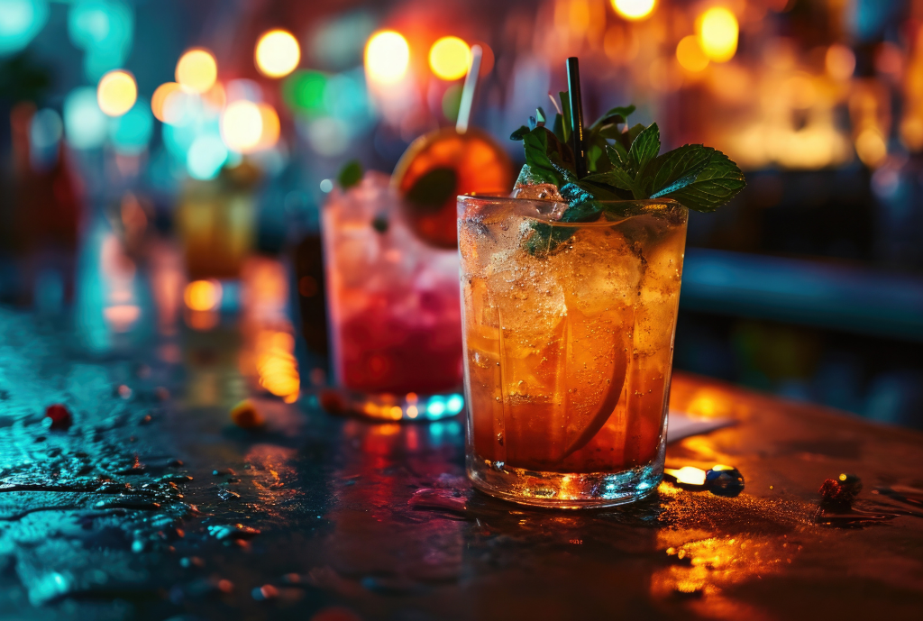 cocktails on bar