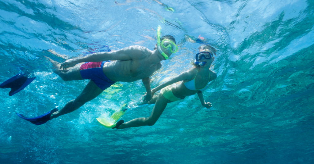 couple snorkeling