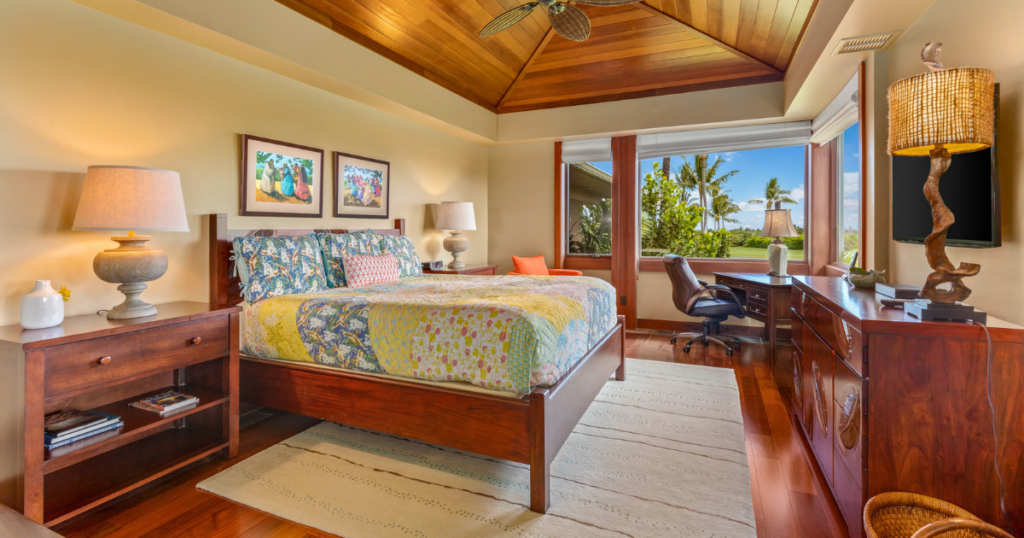tropical vacation rental bedroom